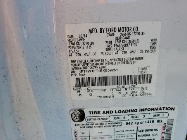 1FTFW1ET1EKE59261 Ford F150 Supercrew