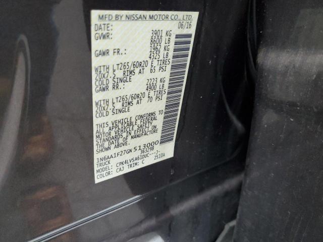  NISSAN TITAN 2016 Вугільний