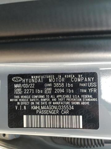 KMHLM4AG0NU335534 Hyundai Elantra SE 10