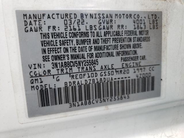 3N1AB8CV5NY255845 Nissan Sentra SV 12