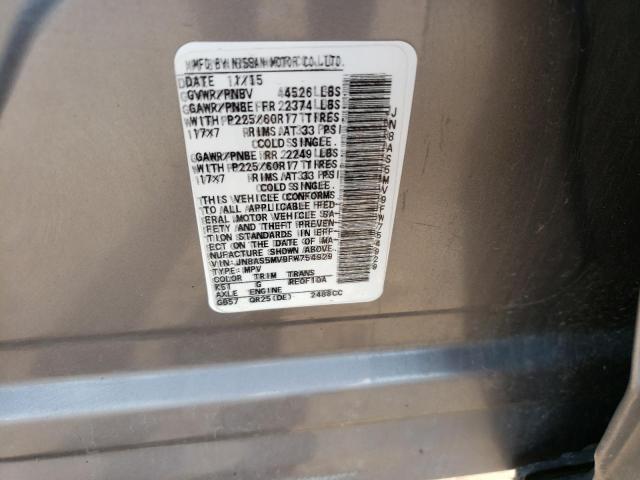 JN8AS5MV9FW754929 Nissan Rogue Select S