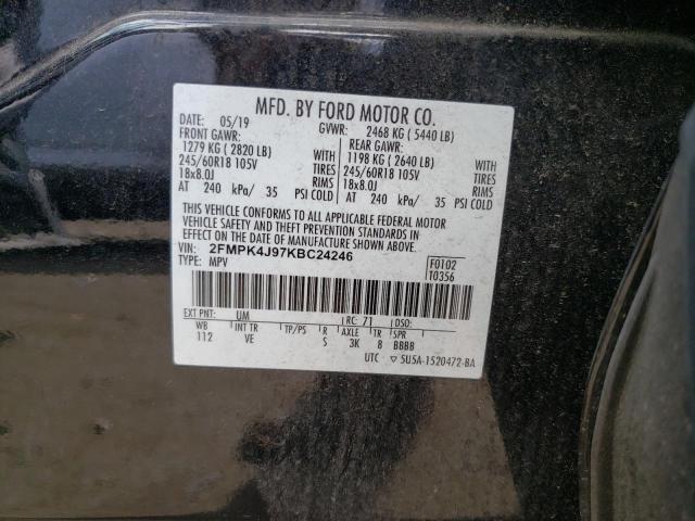 2FMPK4J97KBC24246 2019 FORD EDGE, photo no. 13