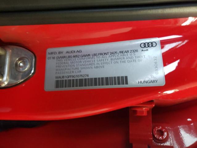 2016 AUDI S3 PREMIUM - WAUB1GFF9G1075274
