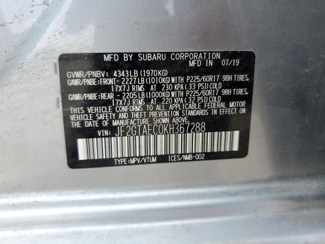 JF2GTAEC0KH367288 Subaru Crosstrek Premium