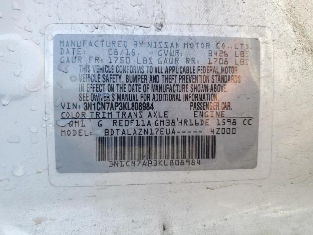 3N1CN7AP3KL808984 Nissan VERSA S