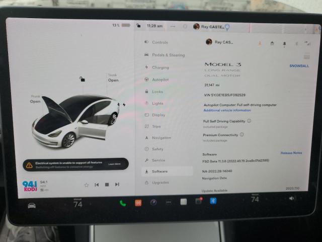 5YJ3E1EB5JF092529 Tesla MODEL 3