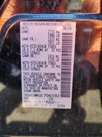 5N1AR2MM1EC706592 Nissan Pathfinder S