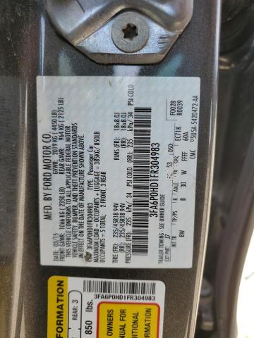 3FA6P0HD1FR304983 | 2015 FORD FUSION SE