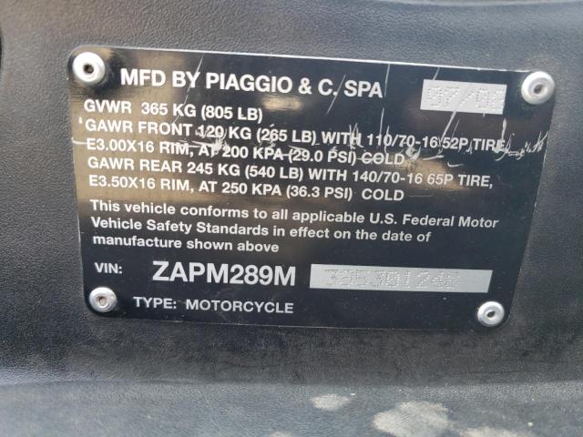 2009 PIAGGIO BV 250 - ZAPM289M395301246
