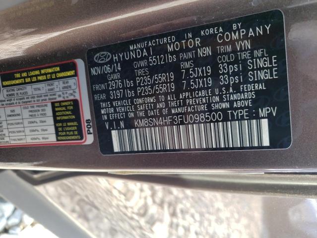 2015 HYUNDAI SANTA FE G - KM8SN4HF3FU098500