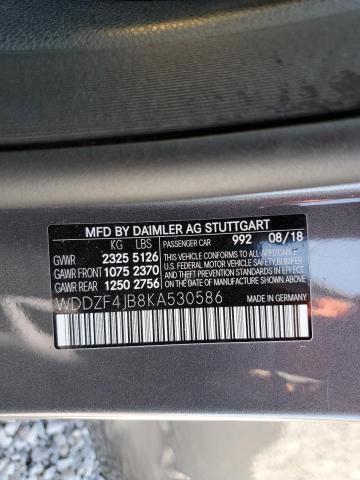 WDDZF4JB8KA530586 2019 MERCEDES-BENZ E-CLASS, photo no. 12