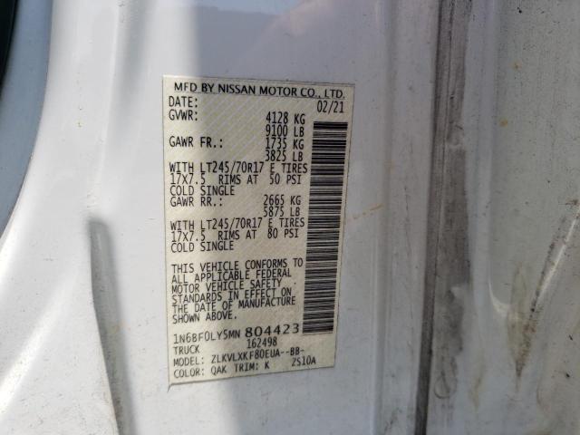 1N6BF0LY5MN804423 Nissan NV 2500 S