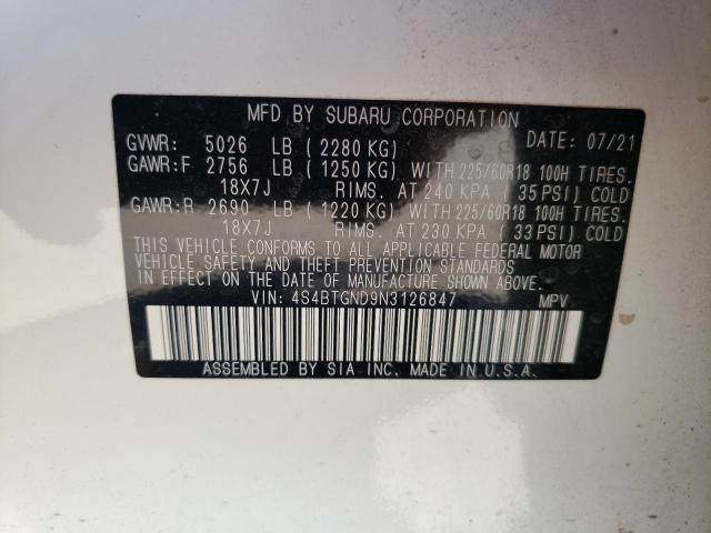 4S4BTGND9N3126847 | 2022 SUBARU OUTBACK LI