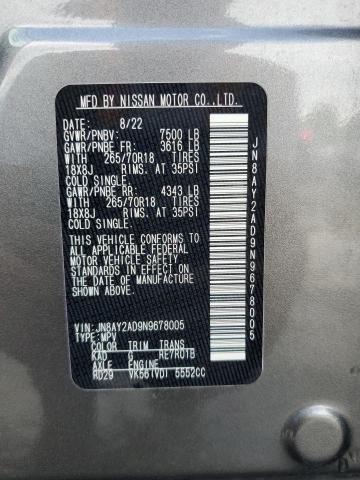 2022 NISSAN ARMADA S JN8AY2AD9N9678005