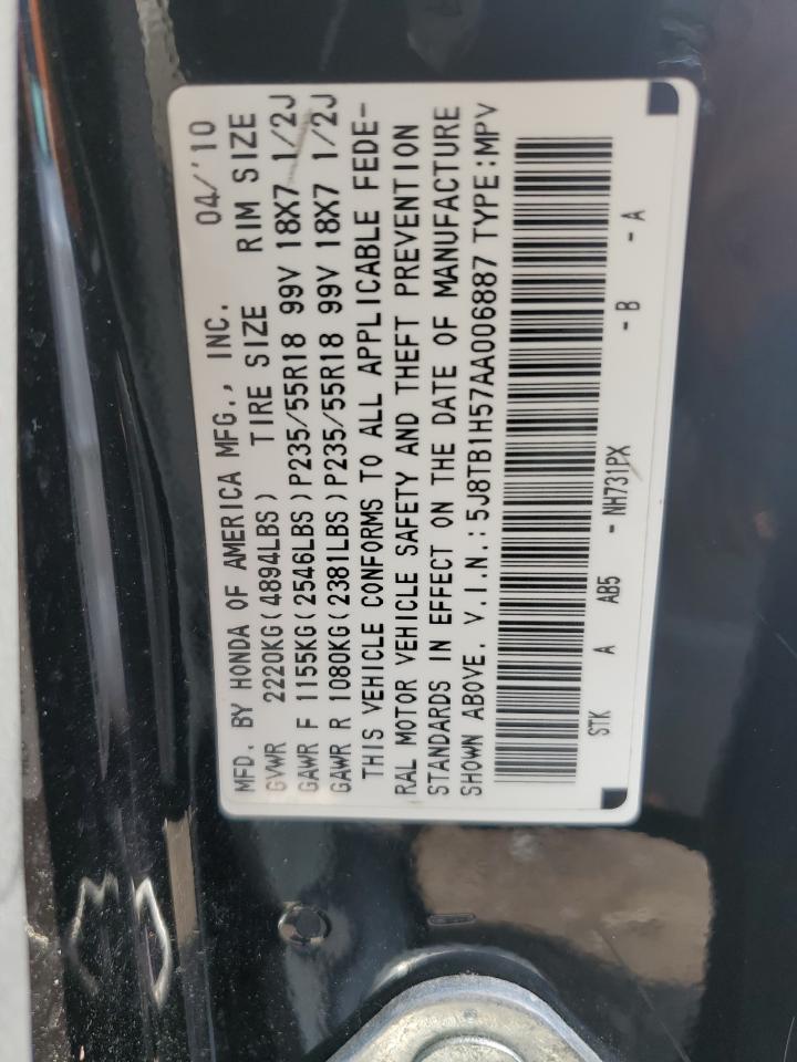 5J8TB1H57AA006887 2010 Acura Rdx Technology