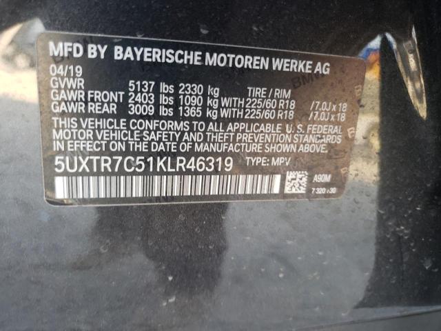 5UXTR7C51KLR46319 2019 BMW X3, photo no. 13