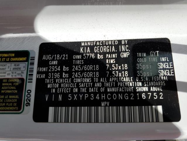 5XYP34HC0NG216752 KIA Telluride Ex
