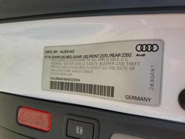 2017 AUDI A4 PRESTIG WAUMNAF46HA033994