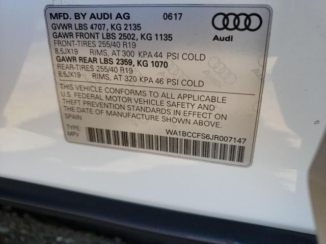 WA1BCCFS6JR007147 Audi Q3 PREMIUM