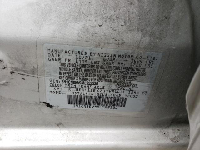 3N1CN8EV9ML922330 Nissan VERSA SV