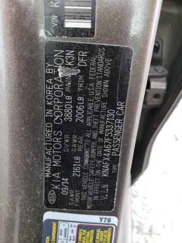 KNAFX4A67F5337130 KIA FORTE LX