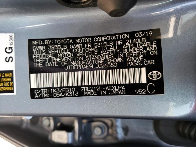 JTDEPRAE9LJ026580 Toyota COROLLA LE