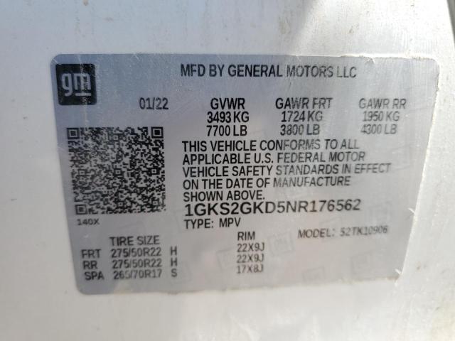 1GKS2GKD5NR176562 GMC Yukon Xl K1500 Slt