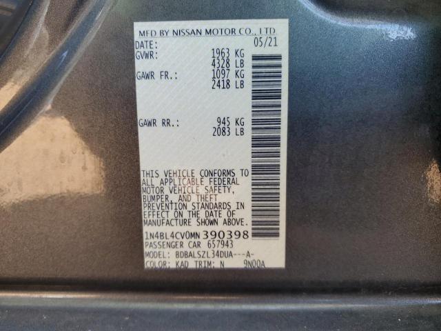 1N4BL4CV0MN390398 Nissan ALTIMA SR