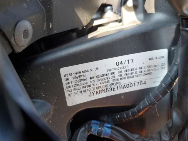 2017 YAMAHA FZ09 JYARN53E1HA001754