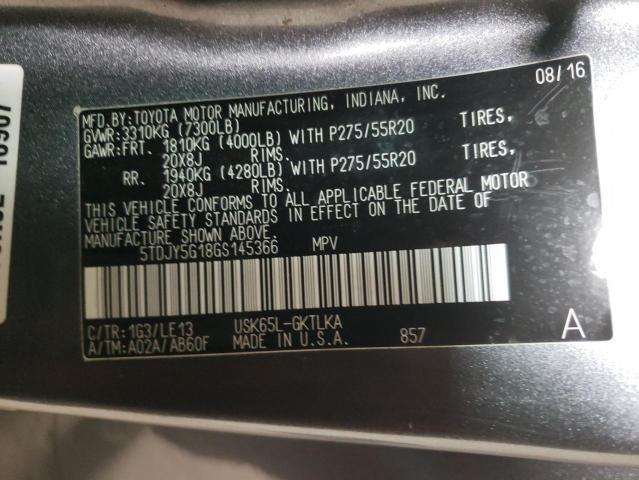 2016 TOYOTA SEQUOIA LI - 5TDJY5G18GS145366