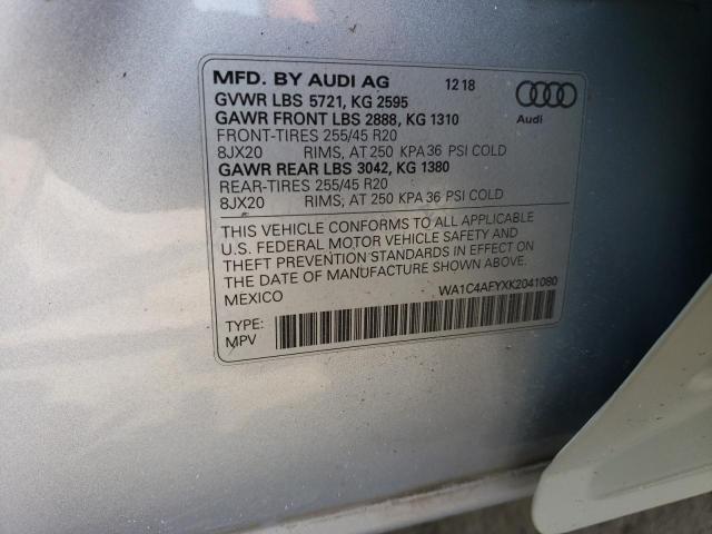 2019 AUDI SQ5 PRESTI WA1C4AFYXK2041080