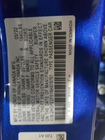 2HGFE2F51NH578767 Honda Civic Sport