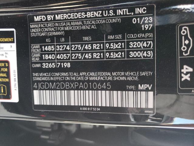 2023 MERCEDES-BENZ EQS SUV 45 4JGDM2DBXPA010645