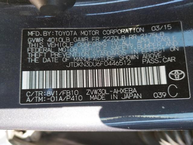 JTDKN3DU6F0446512 Toyota PRIUS