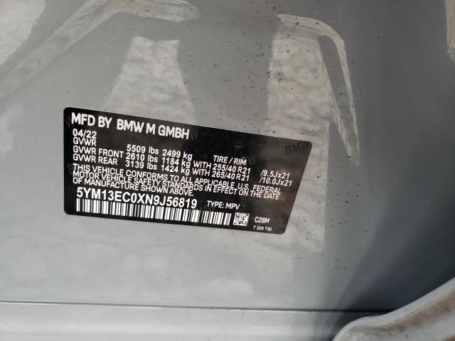 2022 BMW X3 M VIN: 5YM13EC0XN9J56819 Lot: 49873974