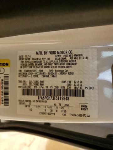 1FA6P0H73F5112848 Ford FUSION SE
