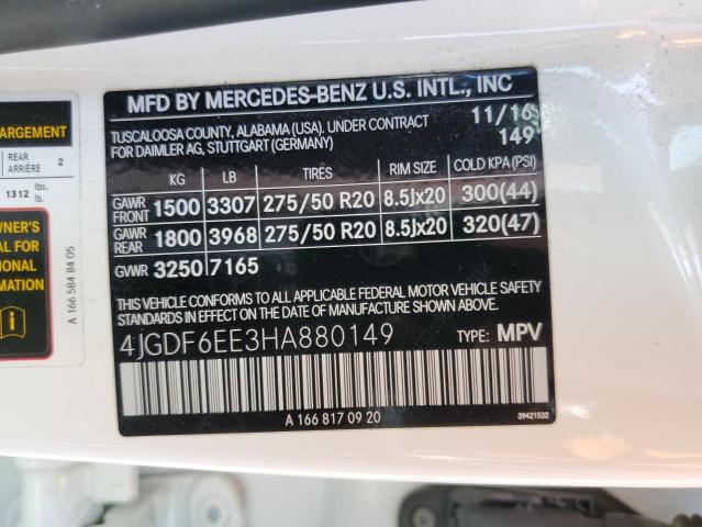 4JGDF6EE3HA880149 Mercedes-Benz Gls 450 4matic