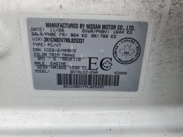 3N1CN8DV7ML825337 | 2021 NISSAN VERSA S