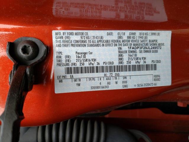 1FADP3F29JL249572 Ford FOCUS SE