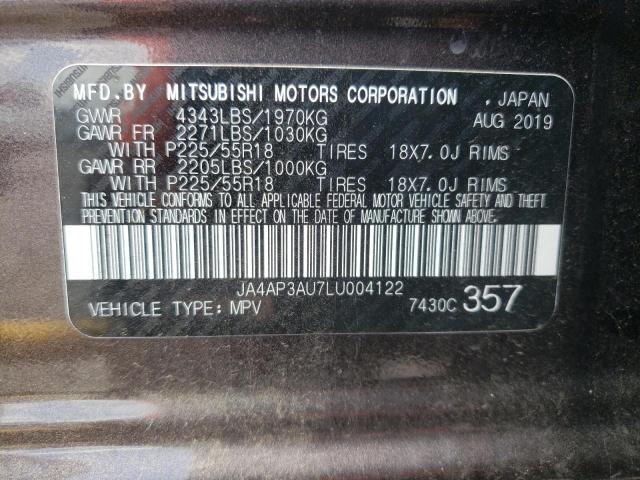 JA4AP3AU7LU004122 Mitsubishi Outlander Sport Es