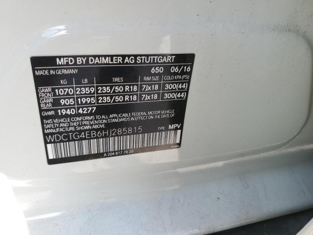 2017 MERCEDES-BENZ GLA 250 - WDCTG4EB6HJ285815