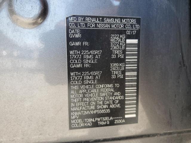 KNMAT2MVXHP558535 Nissan ROGUE S