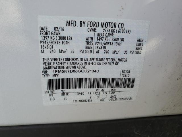 1FM5K7B88GGC21340 Ford EXPLORER