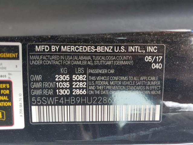 2017 MERCEDES-BENZ C 350E 55SWF4HB9HU228631