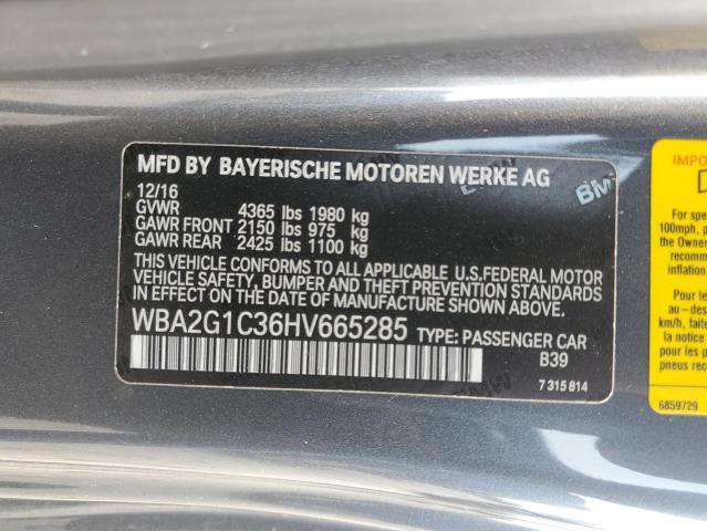 VIN WBA2G1C36HV665285 2017 BMW 2 Series, M240I no.12