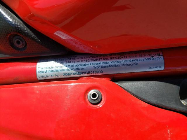 2011 DUCATI 848 ZDM1XBMV2BB016990