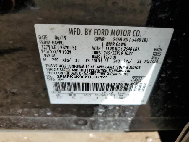 2FMPK4K90KBC37127 Ford Edge Titanium
