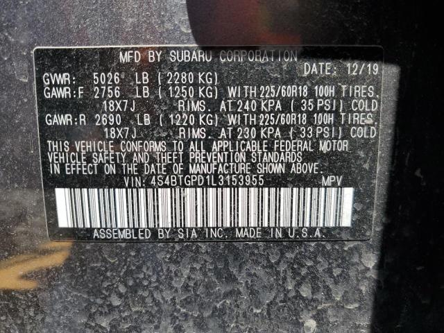 4S4BTGPD1L3153955 Subaru Outback Touring Ldl