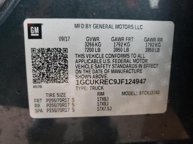 1GCUKREC9JF124947 Chevrolet Silverado K1500 Lt