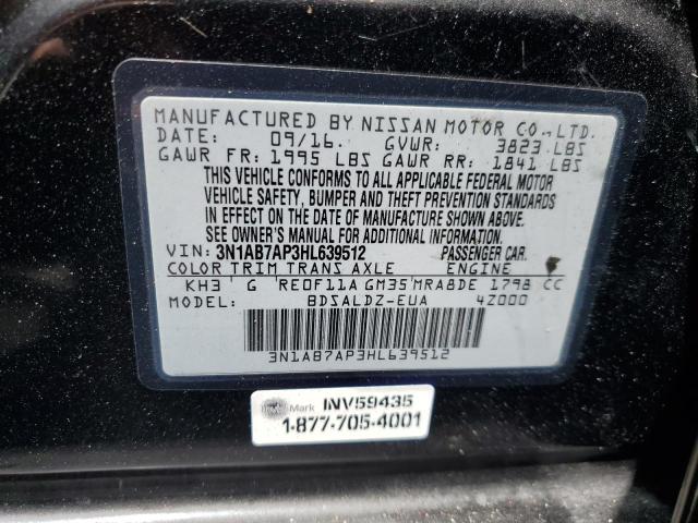 3N1AB7AP3HL639512 Nissan SENTRA S
